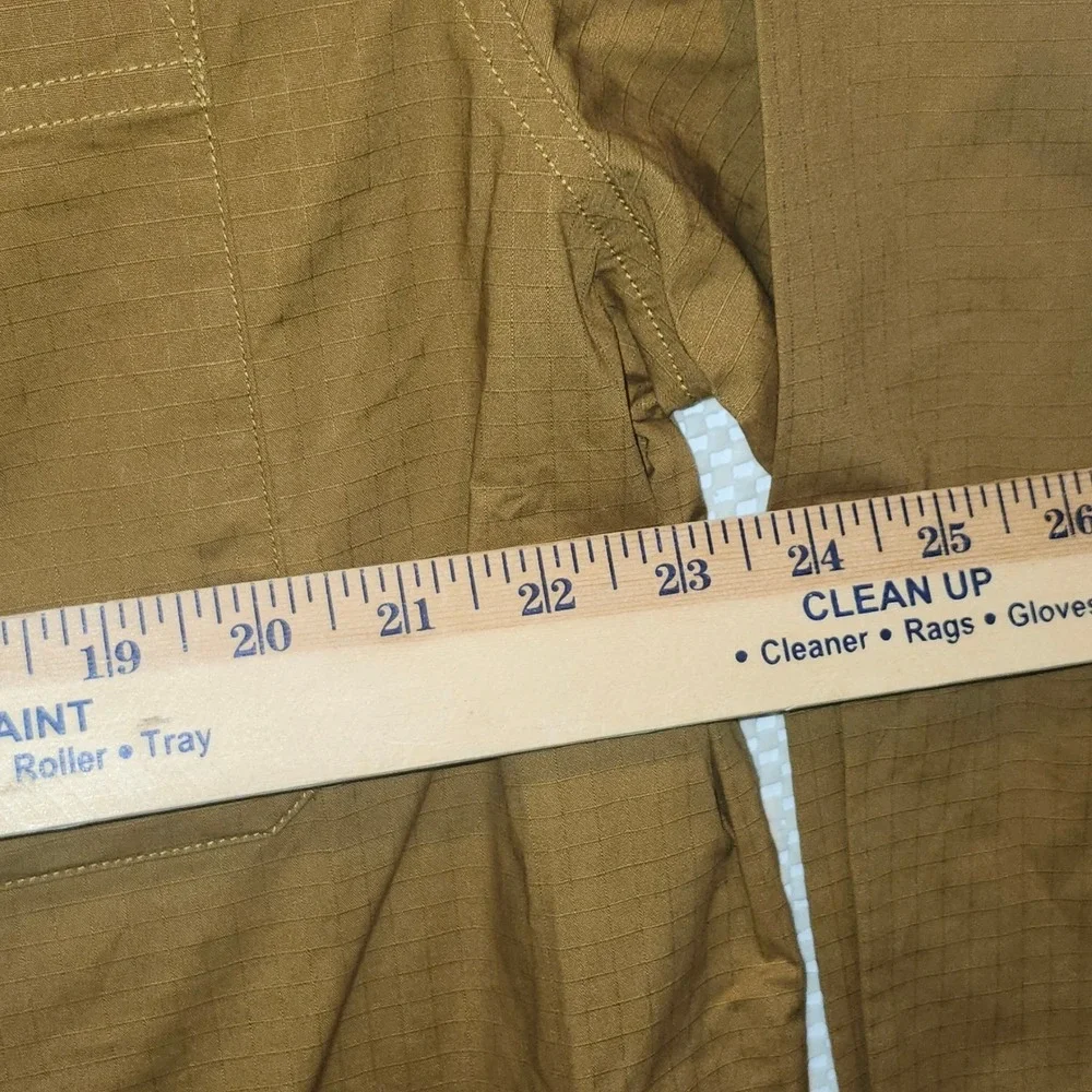 Caterpillar Men XL Ripstop Long Sleeve Work Shirt Coyote Tan CAT Logo NWT 3519
